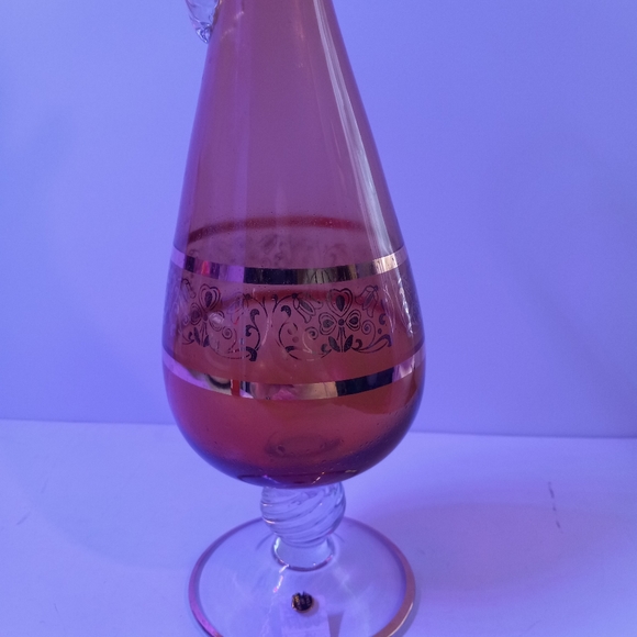 MCM Italian Etched gold Glass Decanter - Picture 9 of 16